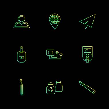 Farklı minimalist düz vektör app simgeleri