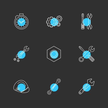 farklı minimalist düz vektör app simgeler siyah arka plan üzerine