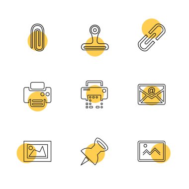 Beyaz arka plan üzerinde farklı minimalist düz vektör app simgeleri
