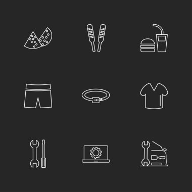 Farklı minimalist düz vektör app simgeleri