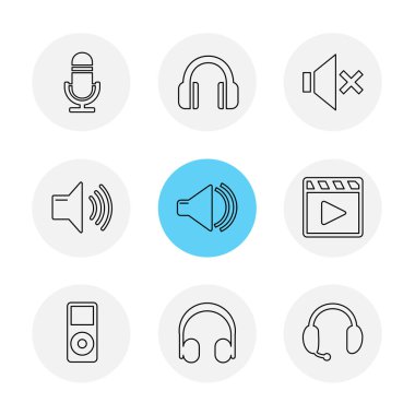 Farklı minimalist düz vektör app simgeleri