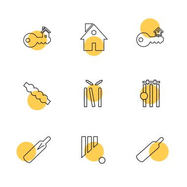 Farklı minimalist düz vektör app simgeleri