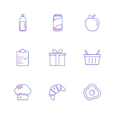 minimalist düz vektör app simgeleri beyaz arka plan üzerinde