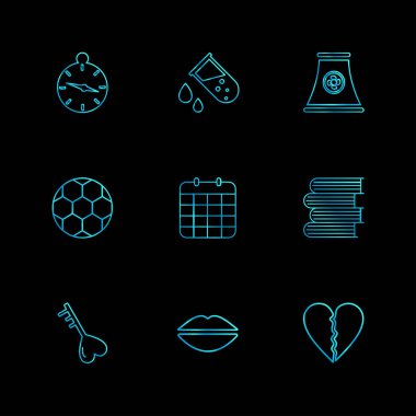 minimalist düz vektör app simgeler siyah arka plan üzerine