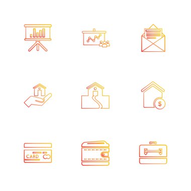 Farklı minimalist düz vektör app simgeleri