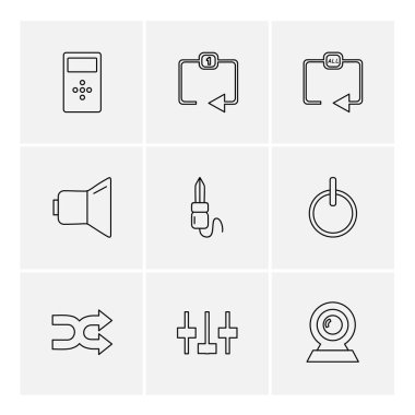 Farklı minimalist düz vektör app simgeleri