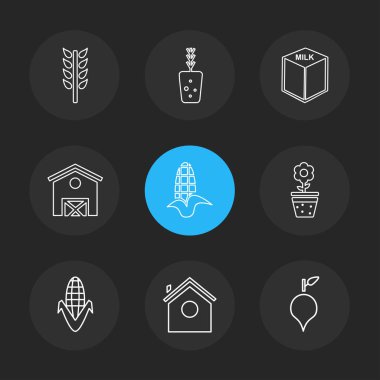 Farklı minimalist düz vektör app simgeleri