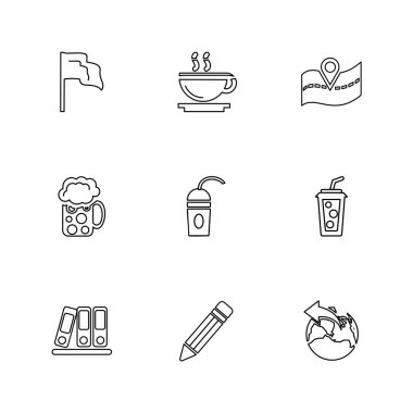 Farklı minimalist düz vektör app simgeleri