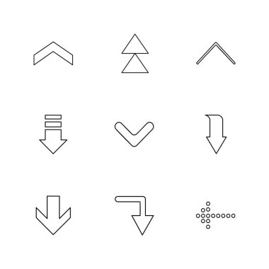 beyaz zemin üzerine minimalist düz vektör app simge kümesi