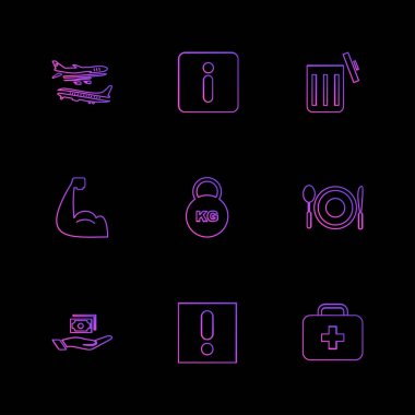Farklı minimalist düz vektör app simgeleri