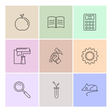 Farklı minimalist düz vektör app simgeleri