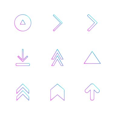 oklar yön işaretçiler yaratıcı simgeler ayarla, düz özel koleksiyon vektör