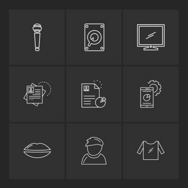 Farklı minimalist düz vektör app simgeleri