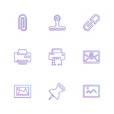 Farklı minimalist düz vektör app simgeleri