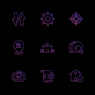 Farklı minimalist düz vektör app simgeleri