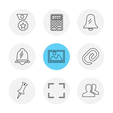 beyaz zemin üzerine minimalist düz vektör app simge kümesi