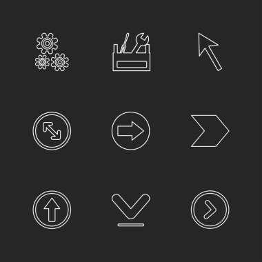 Farklı minimalist düz vektör app simgeleri