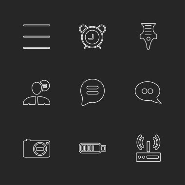 Farklı minimalist düz vektör app simgeleri