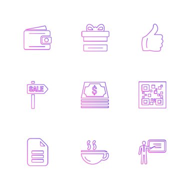 Farklı minimalist düz vektör app simgeleri