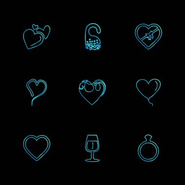 minimalist düz vektör app simgeler siyah arka plan üzerine