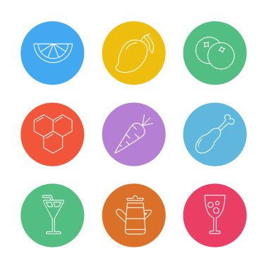 Farklı minimalist düz vektör app simgeleri