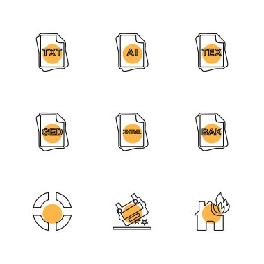 Farklı minimalist düz vektör app simgeleri