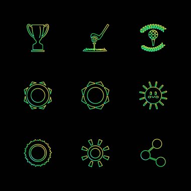 farklı minimalist düz vektör app simgeler siyah arka plan üzerine