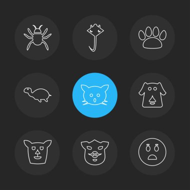 Basit düz app simgeler, vektör çizim set