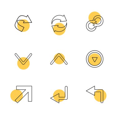 Beyaz arka plan üzerinde farklı minimalist düz vektör app simgeleri