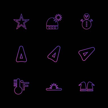 farklı minimalist düz vektör app simgeler siyah arka plan üzerine