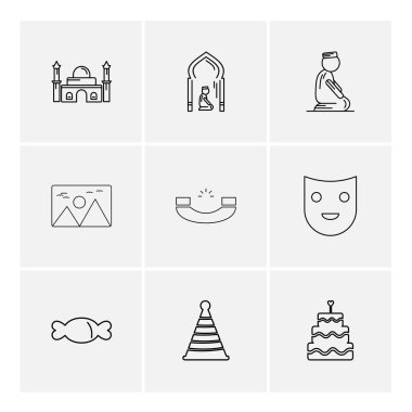 minimalist düz vektör app simgeleri gri arka plan üzerinde