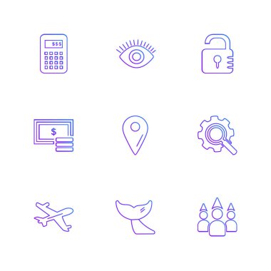 Farklı minimalist düz vektör app simgeleri