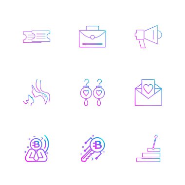 Beyaz arka plan üzerinde farklı minimalist düz vektör app simgeleri