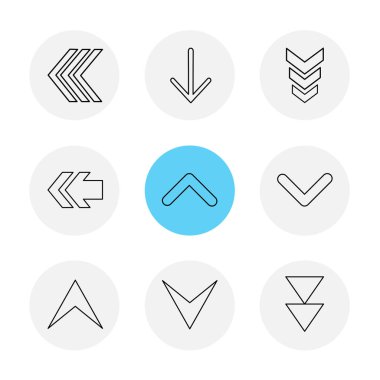 oklar yön işaretçiler yaratıcı simgeler ayarla, düz özel koleksiyon vektör