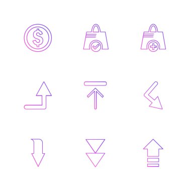 Beyaz arka plan üzerinde farklı minimalist düz vektör app simgeleri