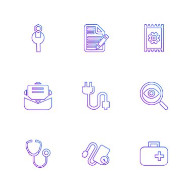 Farklı minimalist düz vektör app simgeleri