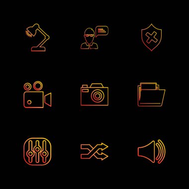 Farklı minimalist düz vektör app simgeleri