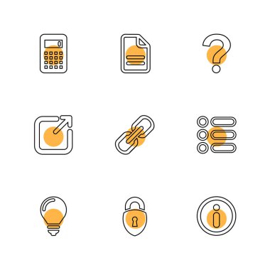 Beyaz arka plan üzerinde renkli minimalist düz vektör app simgeleri