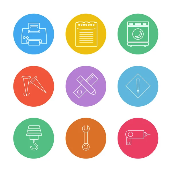 stock vector Different minimalistic flat vector app icons