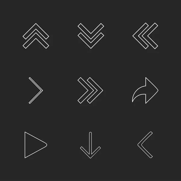 Fondo Negro Conjunto Aleatorio Iconos Logotipos Aplicaciones Planas Simples Ilustración — Archivo Imágenes Vectoriales