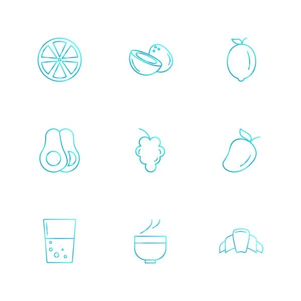 Iconos Aplicación Vector Plano Minimalista Sobre Fondo Blanco — Vector de stock