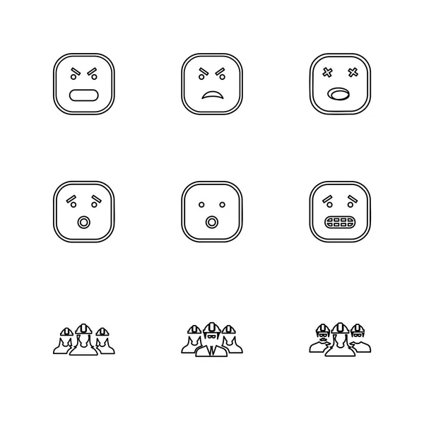 Différentes Icônes Application Vectorielle Plate Minimaliste Sur Fond Blanc — Image vectorielle