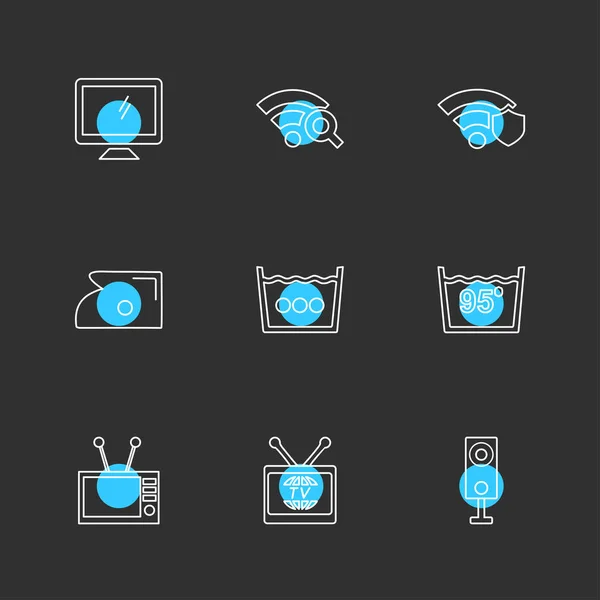 Diferentes Iconos Aplicación Vector Plano Minimalista — Vector de stock