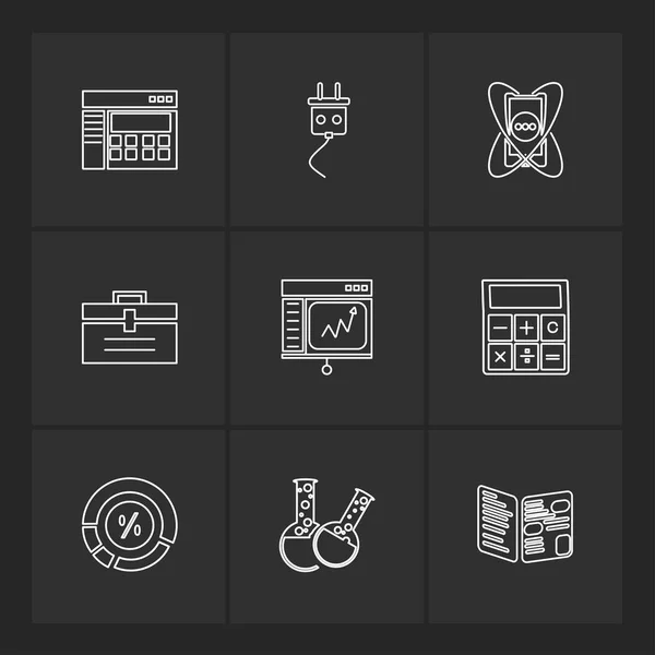 Diferentes Iconos Aplicación Vector Plano Minimalista — Archivo Imágenes Vectoriales