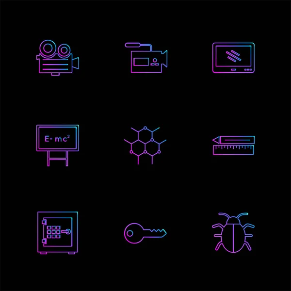 Conjunto Varios Iconos Aplicaciones Vectoriales — Vector de stock