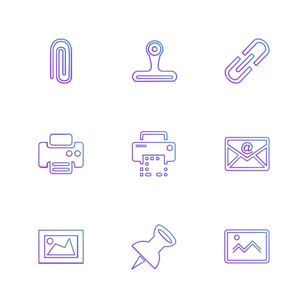 Different Minimalistic Flat Vector App Icons — Stock Vector