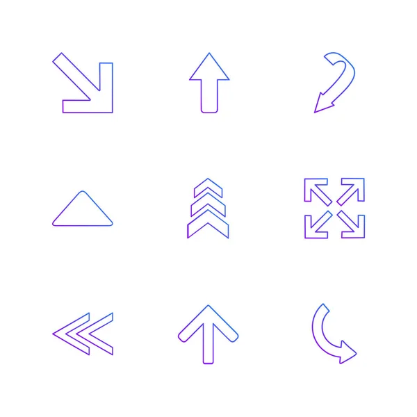 Conjunto Iconos Aplicaciones Vectores Planos Minimalistas Sobre Fondo Blanco — Vector de stock