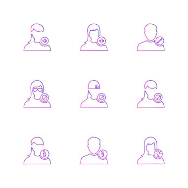 Farklı minimalist düz vektör app simgeleri
