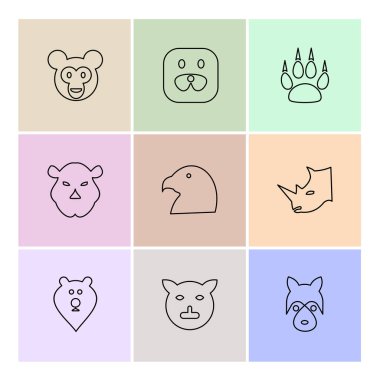 Beyaz arka plan üzerinde farklı minimalist düz vektör app simgeleri