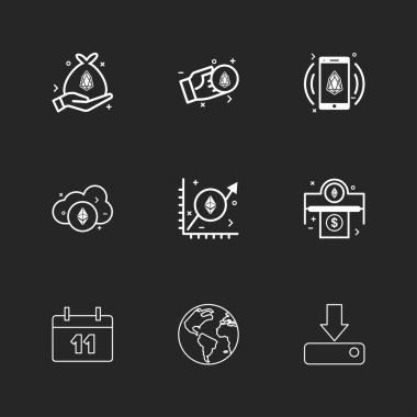 Farklı minimalist düz vektör app simgeleri